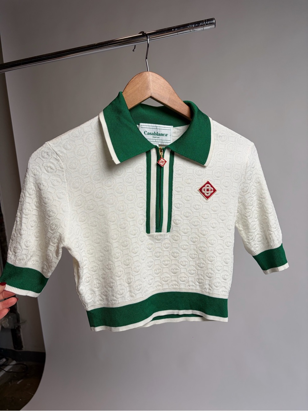 Casablanca Cropped 3D Monogram Polo - Picture 3 of 8
